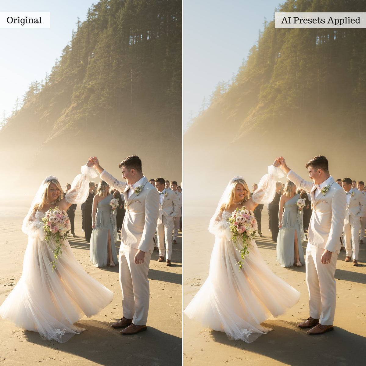 Luxe Wedding Pro AI Adaptive Retouch Toolkit Lightroom Presets – Desktop & Mobile