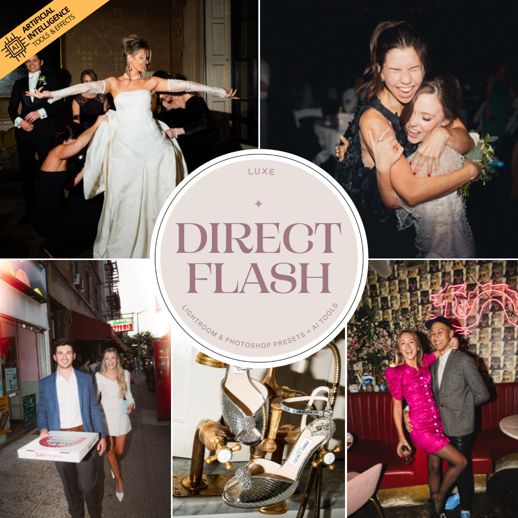 Luxe Direct Flash Lightroom Presets & AI Tools – Desktop & Mobile