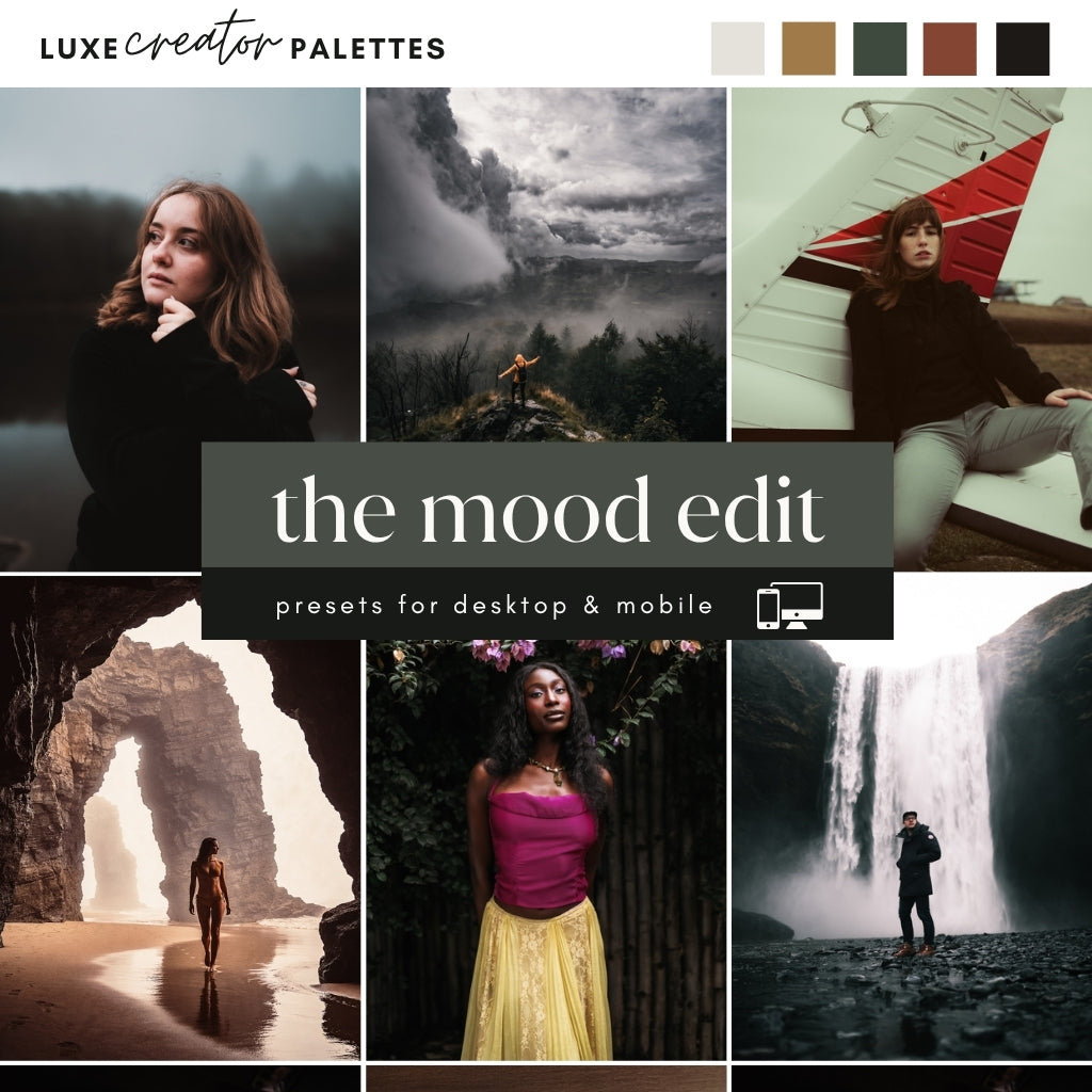 The Mood Edit - Luxe Creator Palette Presets for Lightroom Mobile & Desktop