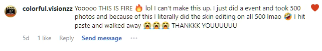 Feedback from a Luxe Lens customer