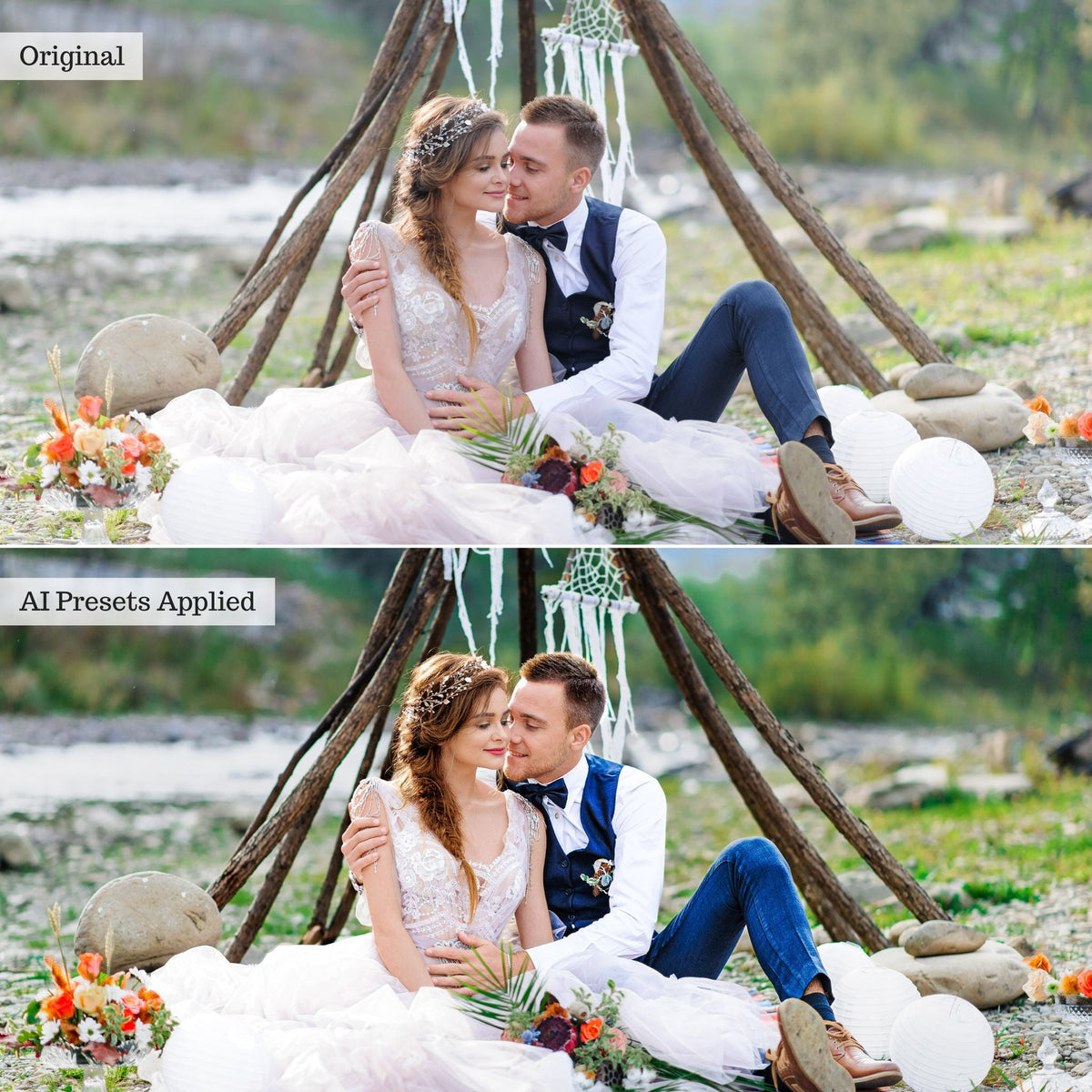 Luxe Wedding Pro AI Adaptive Retouch Toolkit Lightroom Presets – Desktop & Mobile