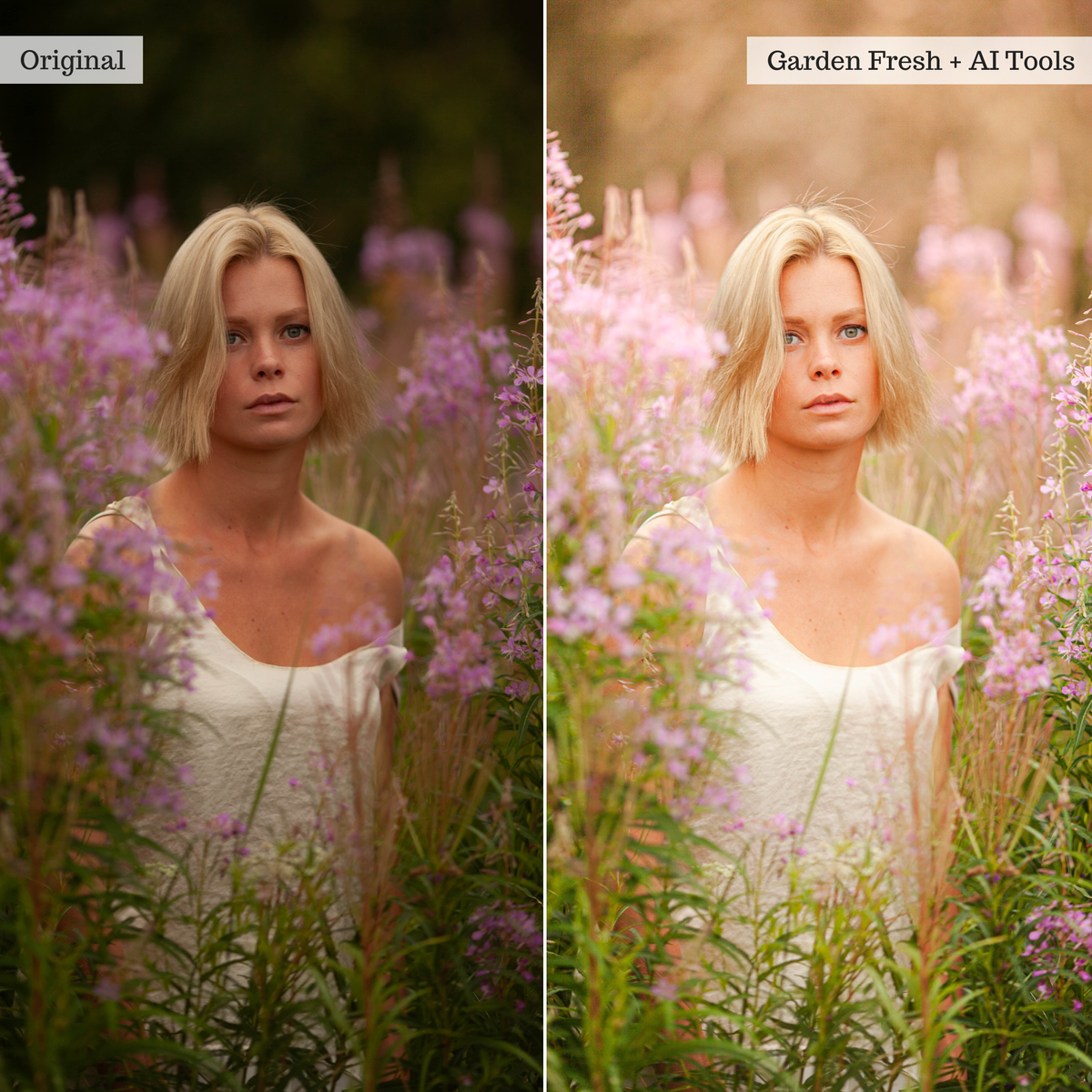 Luxe Wildflowers Spring Lightroom Presets & AI Tools – Desktop & Mobile