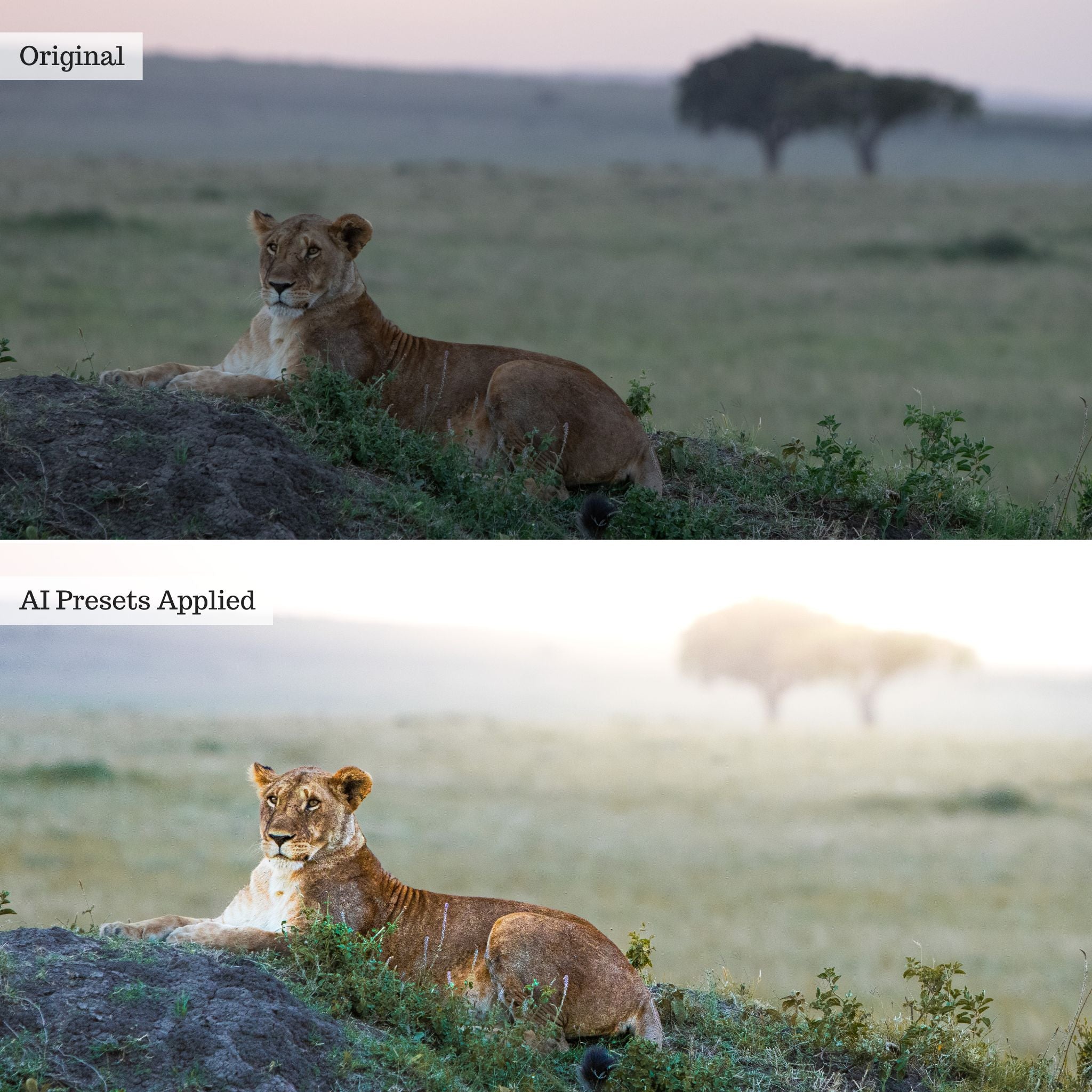 Landscape, Wildlife & Animals AI Adaptive Retouch Toolkit Lightroom Presets – Desktop & Mobile