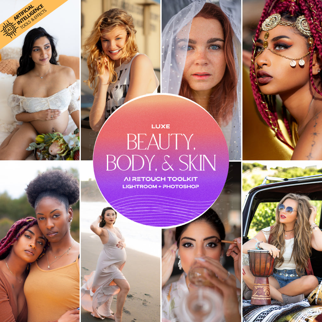 Beauty, Body, and Skin AI Adaptive Retouch Toolkit Lightroom Presets – Desktop & Mobile
