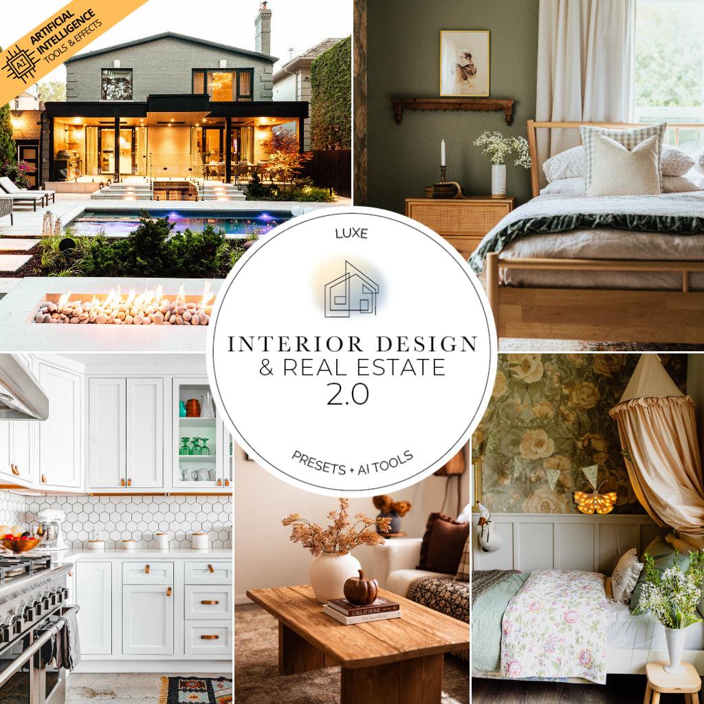 Interior Design & Real Estate Lightroom Presets & AI Tools v2.0 – Desktop & Mobile