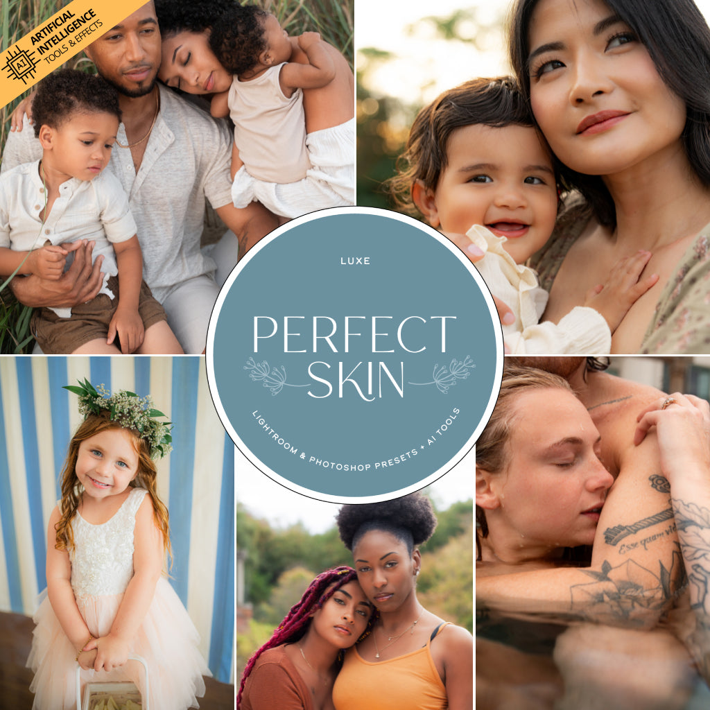 Luxe Perfect Skin Lightroom Presets & AI Tools – Desktop & Mobile