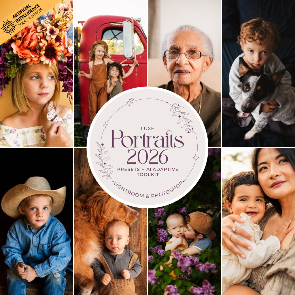 Luxe Portraits 2026 Lightroom Presets & AI Tools – Desktop & Mobile