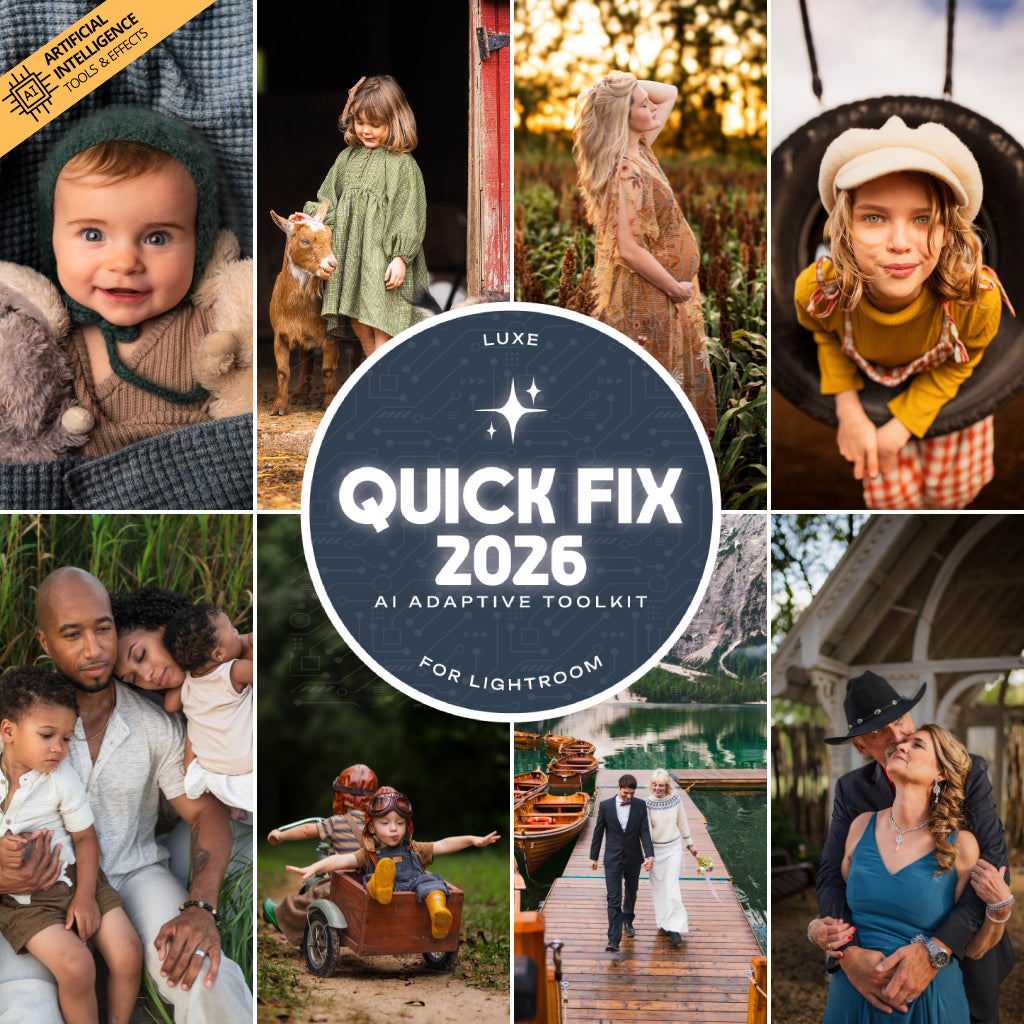 Luxe Quick Fix 2026 AI Adaptive Retouch Toolkit Lightroom Presets – Desktop & Mobile