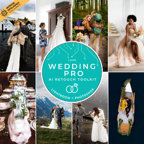 Luxe Wedding Pro AI Adaptive Retouch Toolkit Lightroom Presets – Desktop & Mobile