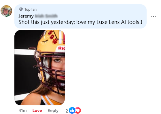Feedback from a Luxe Lens customer