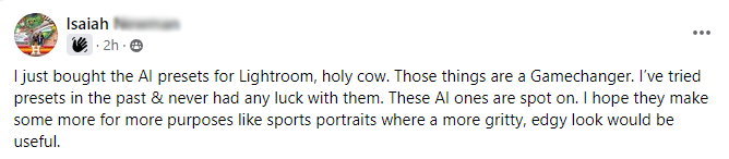 Feedback from a Luxe Lens customer