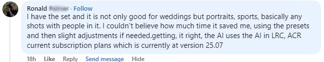 Feedback from a Luxe Lens customer