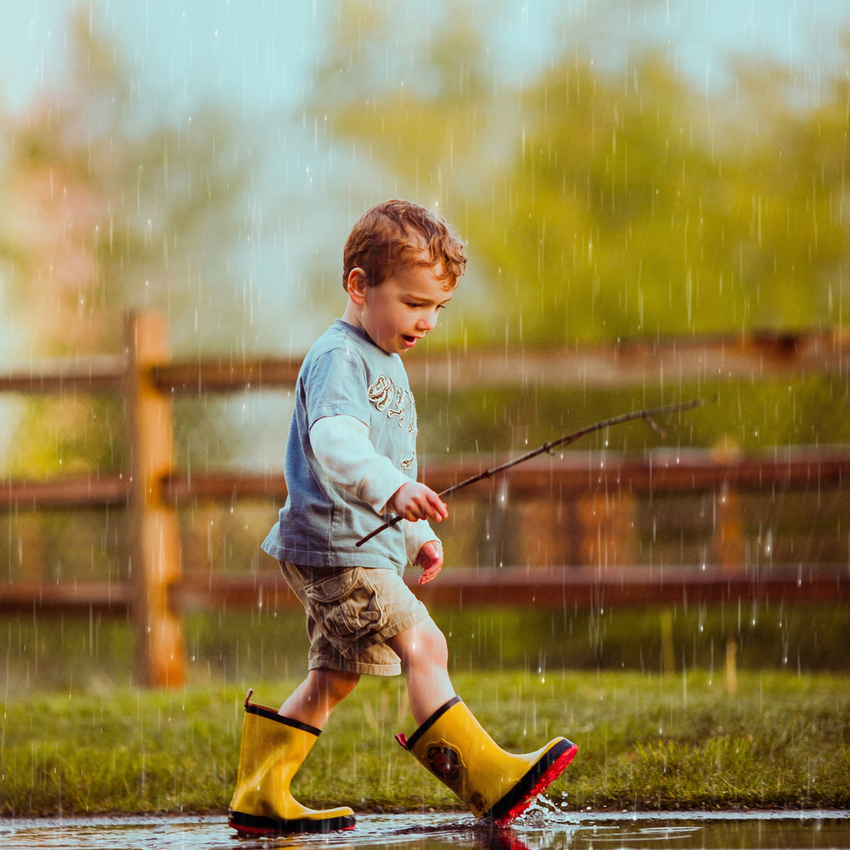 Rain & Rainbow Overlays – Photoshop & More
